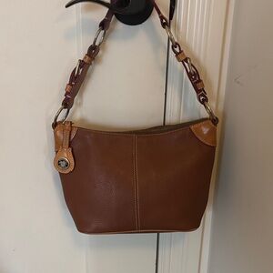 Vintage Pebbled Brown Leather Shoulder Bag - Dooney & Bourke